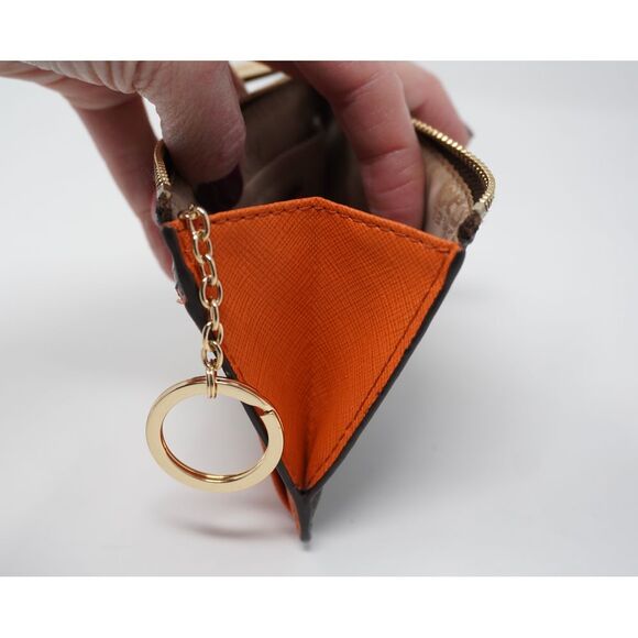 Michael Kors Fulton Small Top Zip Coin Pouch w/ ID and Keyring Dark Brown - Picture 6 of 6